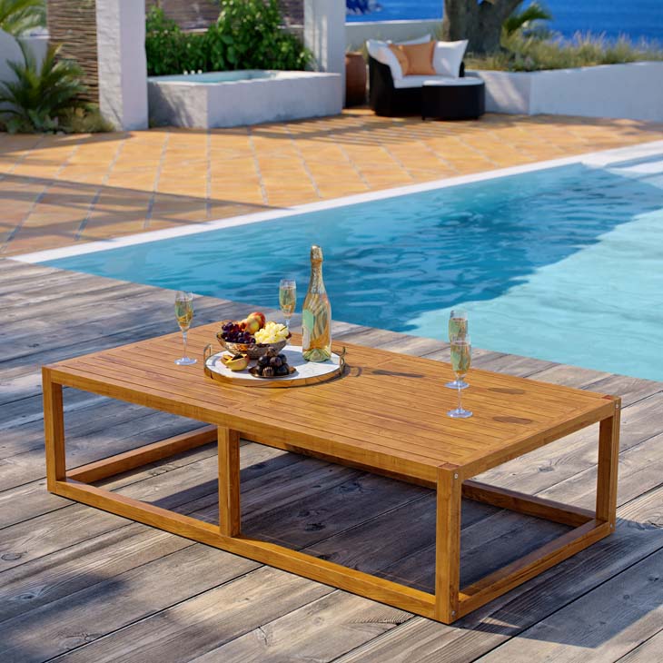 Bibury Outdoor Patio Premium Teak Wood Coffee Table - living-essentials